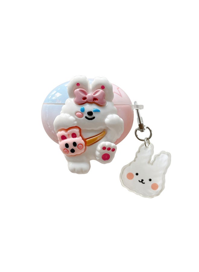 Applicable For HuaweiFreebuds Pro3 Headset Case Wireless Bluetooth For Huawei5/5i Cartoon Pendant 6i Protection-Color:Soft Shell + Pendant-backpack Rabbit-Model:For HuaweiFreebuds Se2 (protective Case)  - Image 1