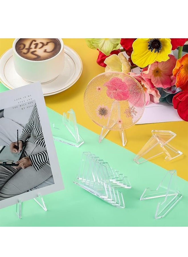 10 Pack Acrylic Easel Stands, Clear Mini Display Stand for Photos, Pictures, Artwork, and Small Items, Stable Easel Display Stand - Image 5