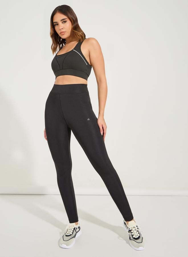 ستايلي اكتيف ليقنز بخصر عريض وطبعة شعار - Image 3