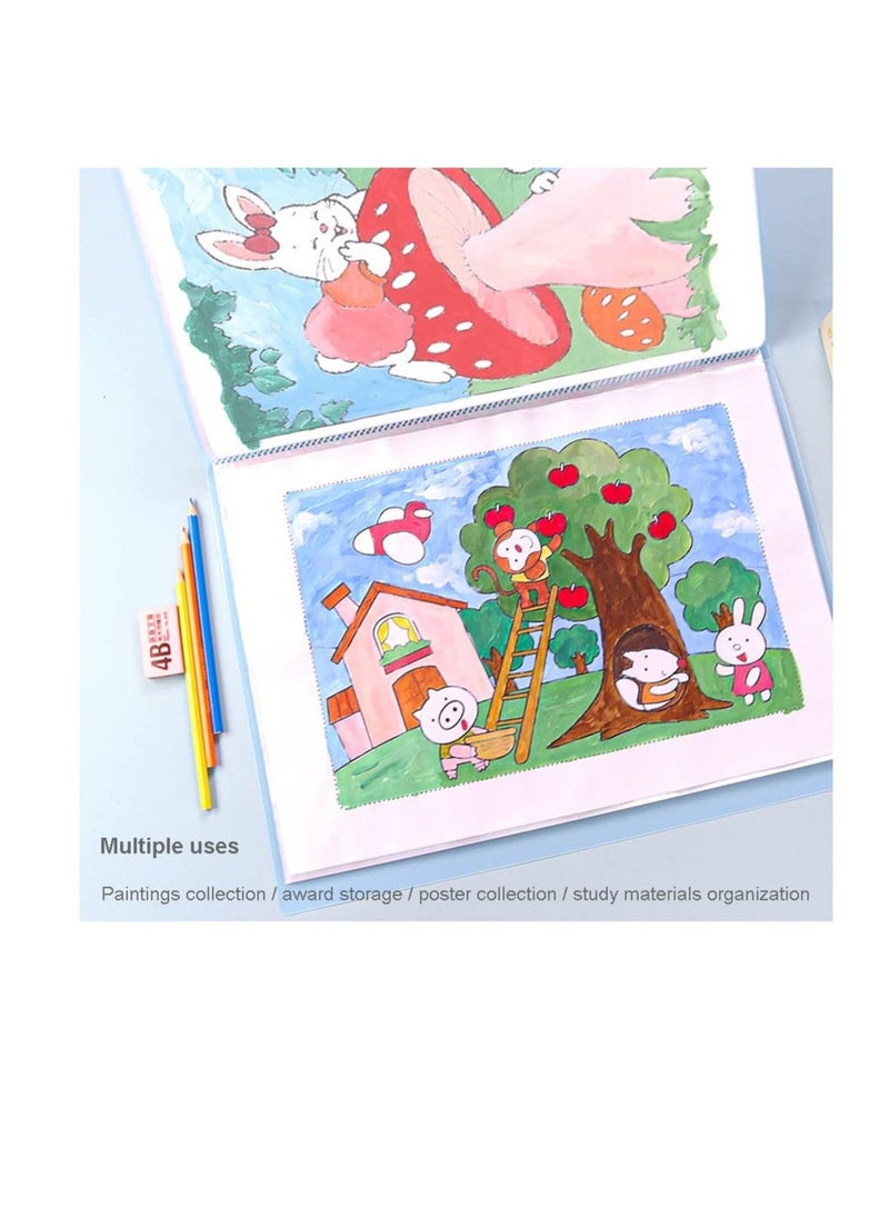 Generic A3 Diamond Painting Pictures Album, Diamond Painting Storage Presentation Book, Diamond Art Portfolio Folder with 30 Clear Pockets, Diamond Painting Art Protectors Portfolio (Blue, Pink）  - Image 5
