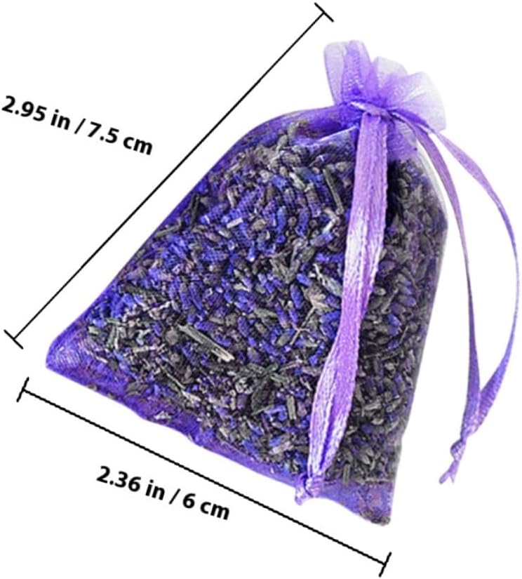 Lavender Sachet Bags for Closet and Car Dried Flower Fragrant Sachets with Hanging Loop 10pcs for Wardrobe Freshener and Home Décor - Image 2