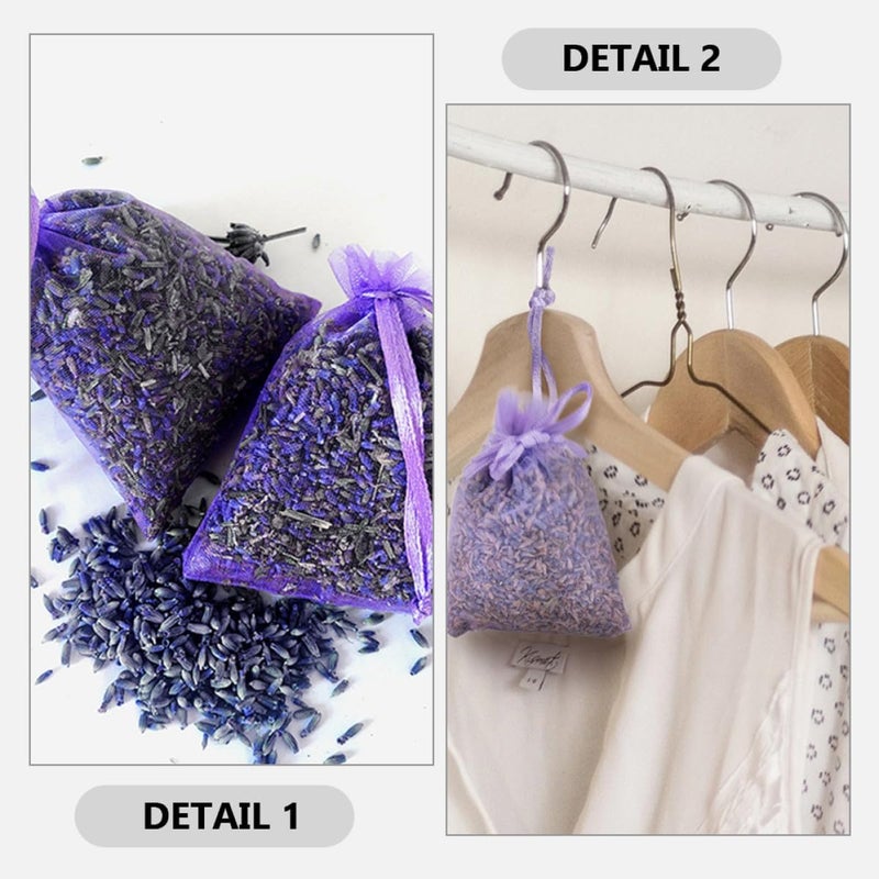 Lavender Sachet Bags for Closet and Car Dried Flower Fragrant Sachets with Hanging Loop 10pcs for Wardrobe Freshener and Home Décor - Image 5