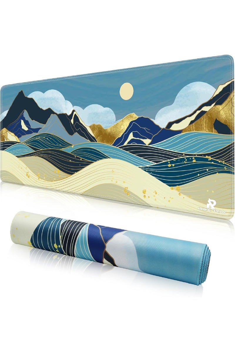 Rock Pow Large Mouse Pad 800x300mm Extended Mouse Pad Non-Slip Rubber Base Gaming Mouse pad Office Desk Mat Desk Pad Smooth Cloth Surface Keyboard Mouse Pads for Computers(Mountain) - Image 1