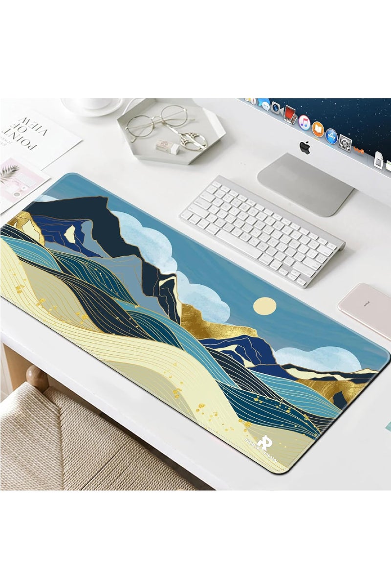 Rock Pow Large Mouse Pad 800x300mm Extended Mouse Pad Non-Slip Rubber Base Gaming Mouse pad Office Desk Mat Desk Pad Smooth Cloth Surface Keyboard Mouse Pads for Computers(Mountain) - Image 2