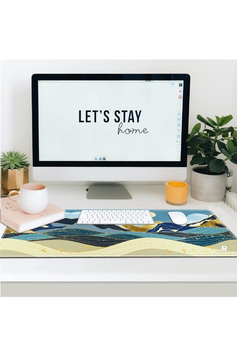 Rock Pow Large Mouse Pad 800x300mm Extended Mouse Pad Non-Slip Rubber Base Gaming Mouse pad Office Desk Mat Desk Pad Smooth Cloth Surface Keyboard Mouse Pads for Computers(Mountain) - Image 4