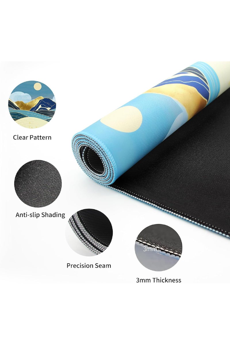 Rock Pow Large Mouse Pad 800x300mm Extended Mouse Pad Non-Slip Rubber Base Gaming Mouse pad Office Desk Mat Desk Pad Smooth Cloth Surface Keyboard Mouse Pads for Computers(Mountain) - Image 5