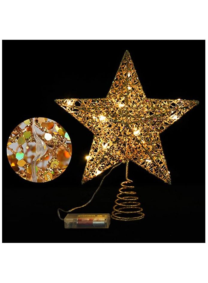 ACLIX Christmas Star Tree Top Gold Standard With Led Lights 20cm - Image 2