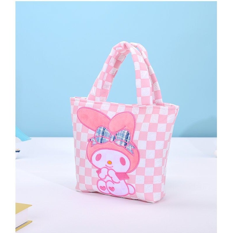 New Checkered Series Canvas Small Handbag, Fashionable Cloth Bag, Student Handbag, Small Handbag For Going Out To Work - Image 5