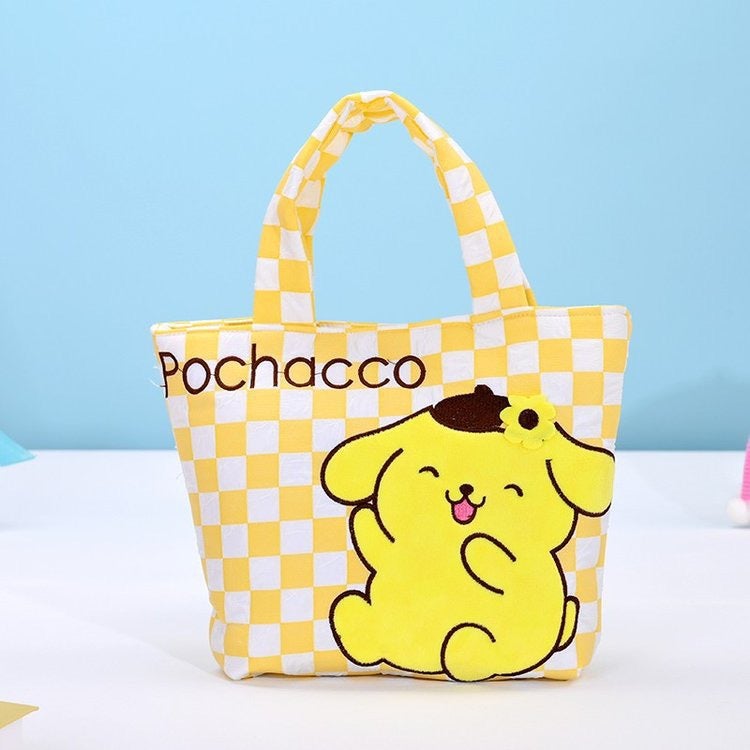 New Checkered Series Canvas Small Handbag, Fashionable Cloth Bag, Student Handbag, Small Handbag For Going Out To Work - Image 3