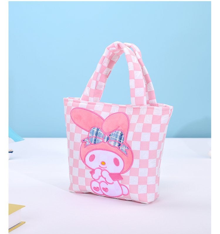 New Checkered Series Canvas Small Handbag, Fashionable Cloth Bag, Student Handbag, Small Handbag For Going Out To Work - Image 1