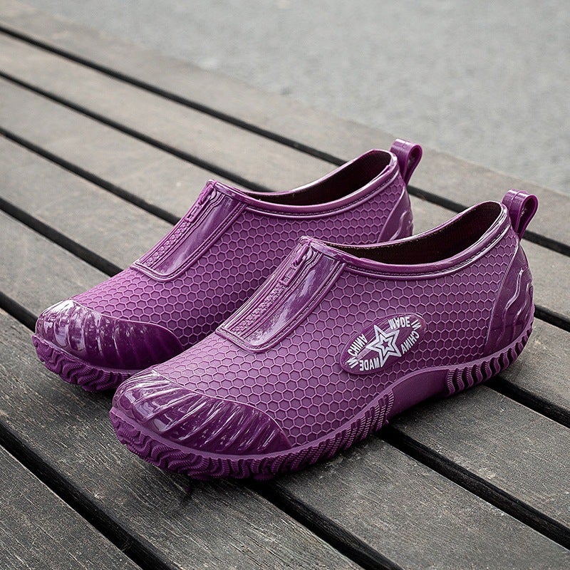 2023 Casual Waterproof Womens Rain Shoes Purple 