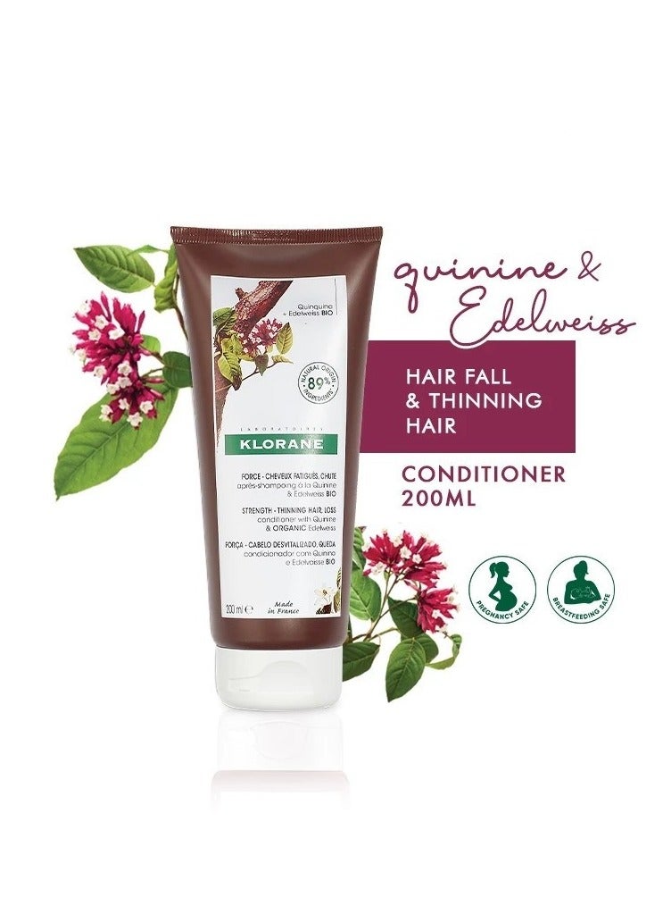 Klorane Quinine and Organic Edelweiss Conditioner 200ml - Image 1
