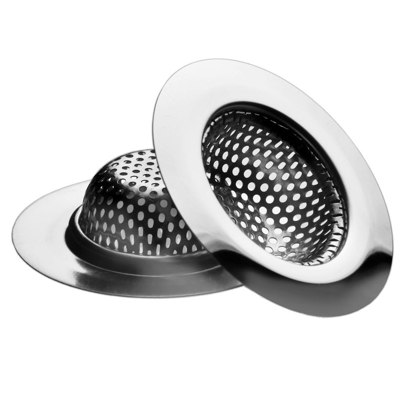 Hilltop Products 2 Pack  275 Top  15 Basket Stainless Steel Bathtub Drain Strainer Cover Shower Hair Drain Catcher Sink Strainer Filter Basket for Bathroom