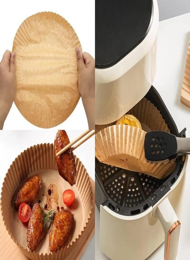 TOP TRICK 50 PCS Air Fryer Disposable Paper Liner,Oil Resistant,Food Grade Baking Paper for Roasting Butter Paper Plate Parchment Paper for Baking Cake, Fries, Chicken etc (6.inch) - Image 5