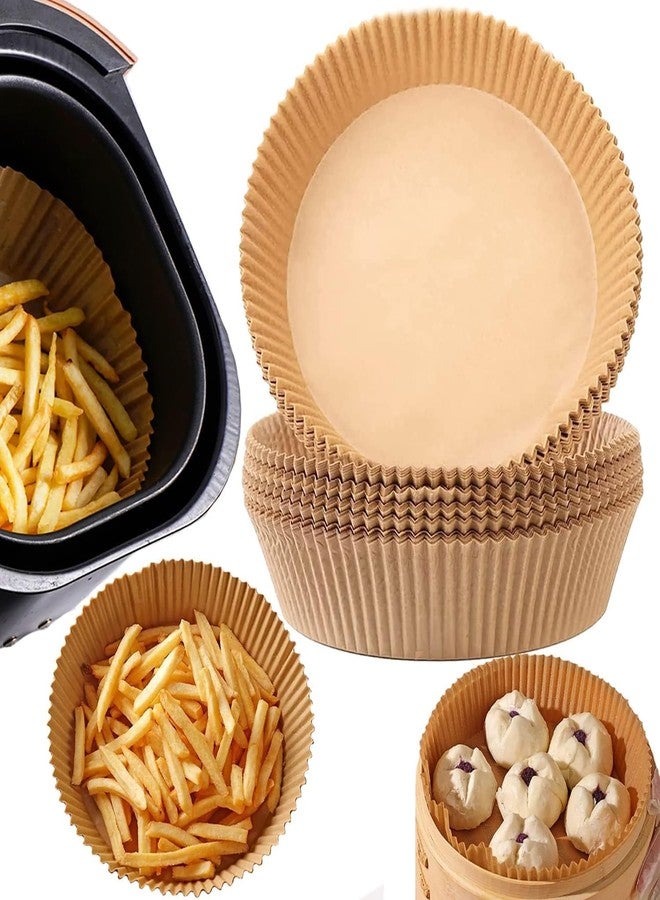 TOP TRICK 50 PCS Air Fryer Disposable Paper Liner,Oil Resistant,Food Grade Baking Paper for Roasting Butter Paper Plate Parchment Paper for Baking Cake, Fries, Chicken etc (6.inch) - Image 1