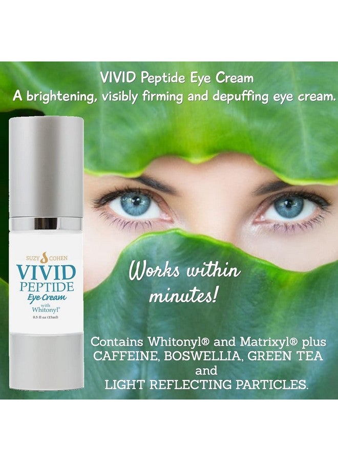 سكريبت إيسينشالز كريم العيون VIVID Peptide مع Whitonyl لعلاج الهالات السوداء والانتفاخات والخطوط الدقيقة - يُفتح البشرة ويعزز الكولاجين لشد البشرة وترطيبها. - Image 4
