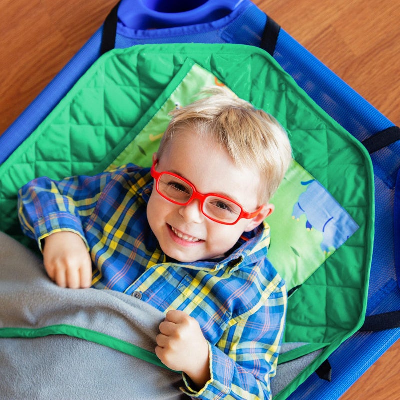 Wildkin Modern Kids Nap Mat  Soft Cotton Blend with Pillow  Elastic Straps for School  Travel  Wild Animals - Image 3