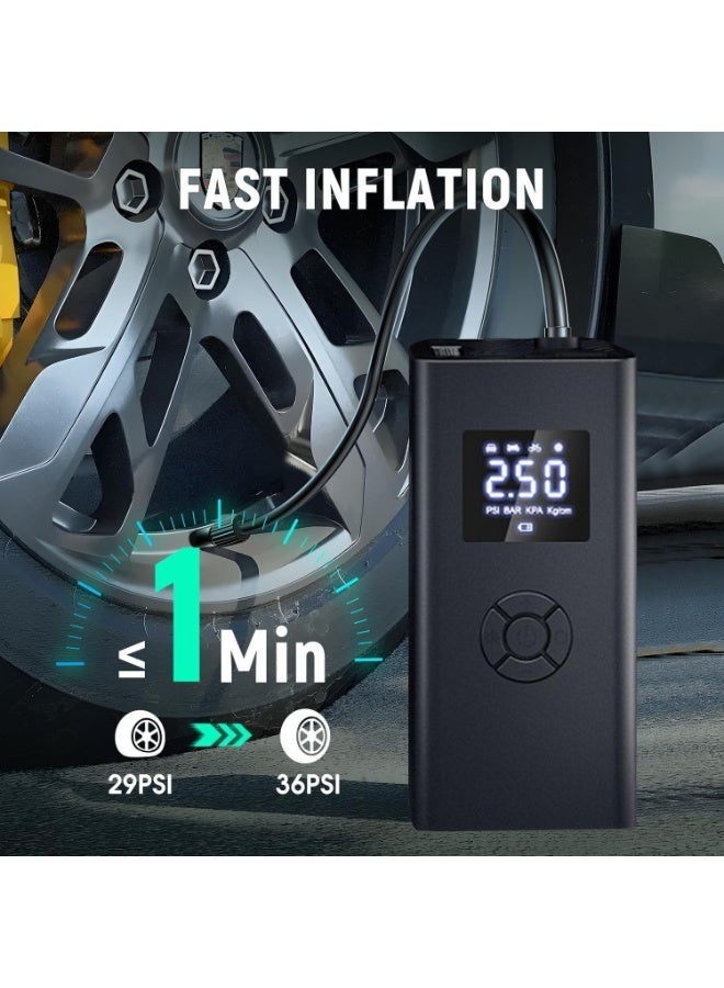 Flash Hawk Tire Air Compressor - Portable Tire Inflator, Auto Air Compressor with Tire Pressure Gauge (150psi), Portable Air Compressor DC 12V Air Pump for Cars Tires, Bicycle, Moto, Ball, SOS lighting - Image 3