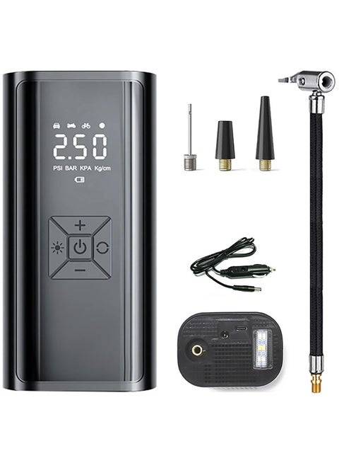 Tire Inflator Portable Air Compressor, Auto Air Pump for Car Tires with Tire Pressure Gauge (150psi), Portable Air Compressor DC 12V Air Pump for Cars Tires, Bicycle, Moto, Ball, SOS lighting