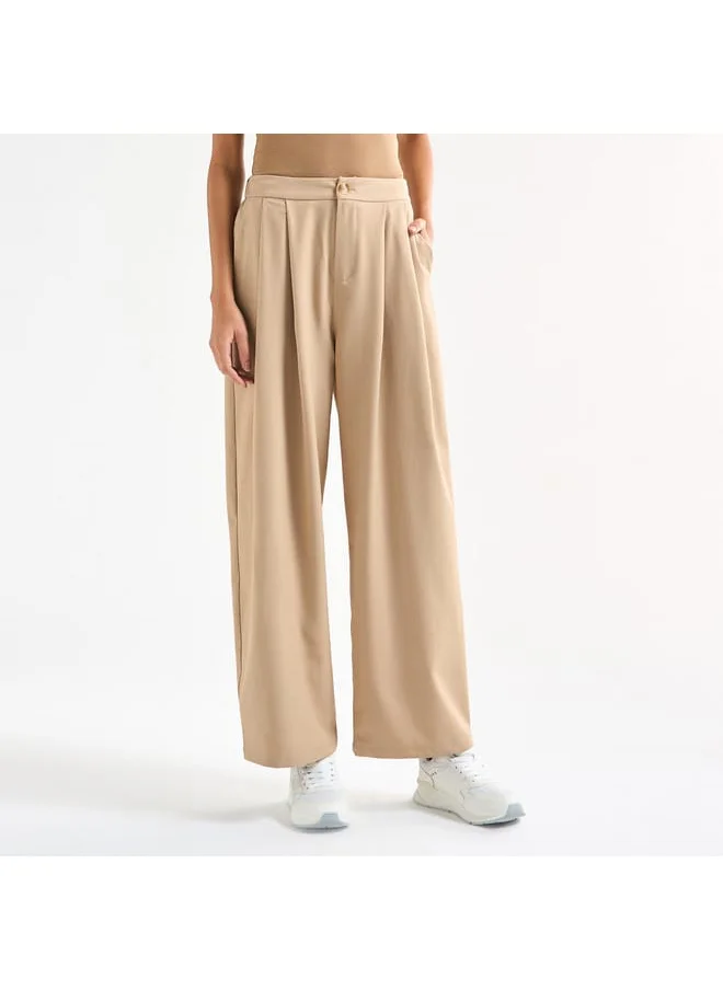 FAV Wide Leg Pants with Semi-Elasticated Waistband and Pockets