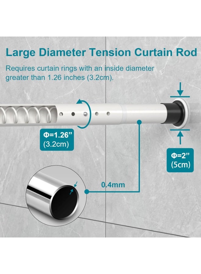كيلا قضيب ستارة حمام قابل للتعديل - بدون حفر مقاوم للصدأ للنوافذ والشرفة، عازل غرف أبيض غير منزلق، تركيب سهل - Image 3