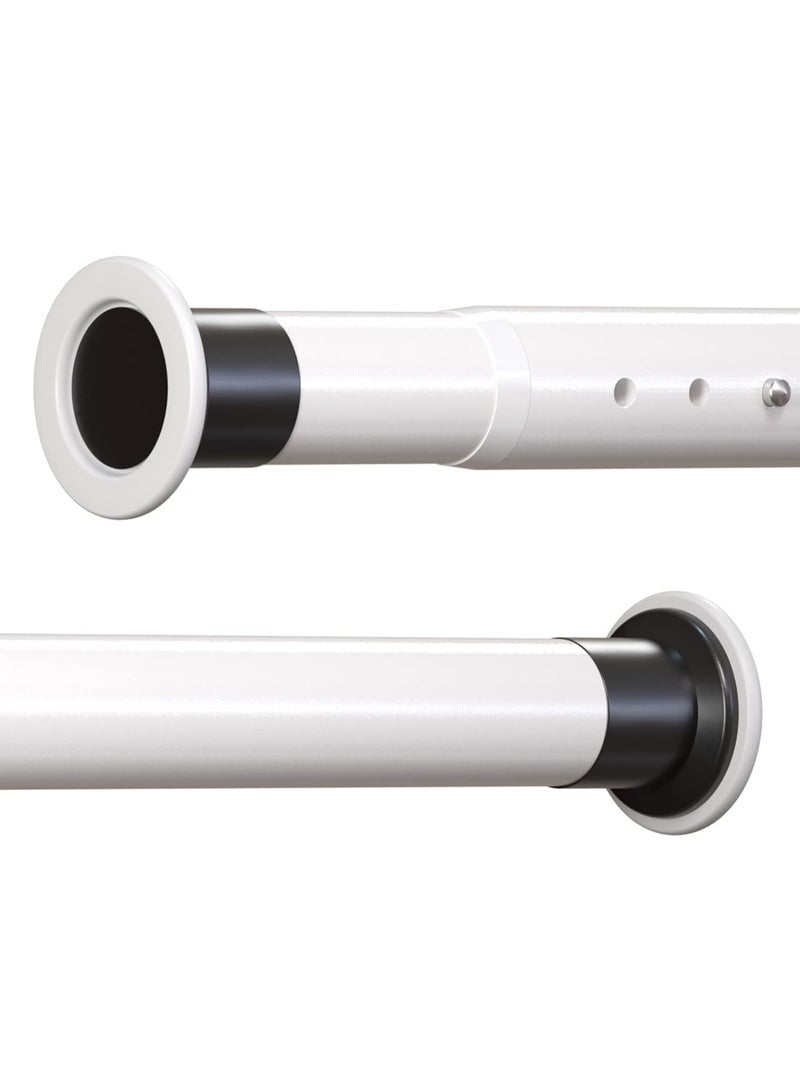 كيلا قضيب ستارة حمام قابل للتعديل - بدون حفر مقاوم للصدأ للنوافذ والشرفة، عازل غرف أبيض غير منزلق، تركيب سهل - Image 1