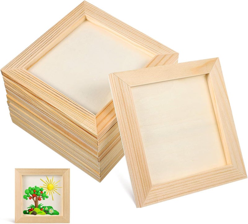 10pcs Wooden Painting Frames Unfinished Wood Picture Frames DIY Photo Frames for Arts and Crafts Painting Projects Projects - Image 1