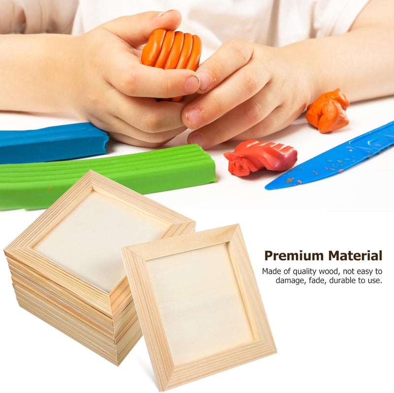 10pcs Wooden Painting Frames Unfinished Wood Picture Frames DIY Photo Frames for Arts and Crafts Painting Projects Projects - Image 4
