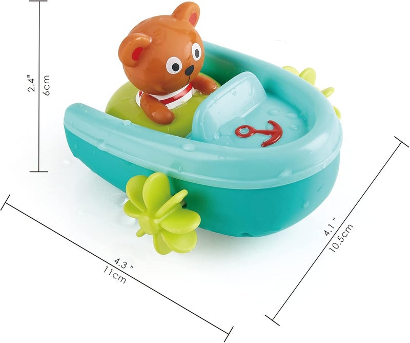 Hape Tubing Pull-Back Boat | Moving Bath Speedboat Toy For Toddlers, 18 Months and Up - Image 2