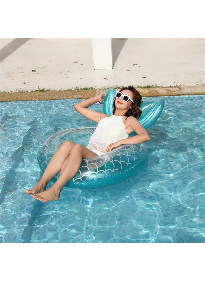Breewell Breewell Comfortable Inflatable Float, Mermaid Tail Tubes, Sparkles for Water Party, Beach, Pool, Adult Float | 120 X 100 cm | Multi Color  - Image 5