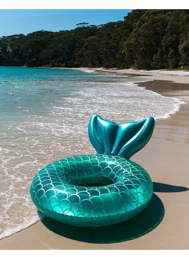 Breewell Breewell Comfortable Inflatable Float, Mermaid Tail Tubes, Sparkles for Water Party, Beach, Pool, Adult Float | 120 X 100 cm | Multi Color  - Image 4