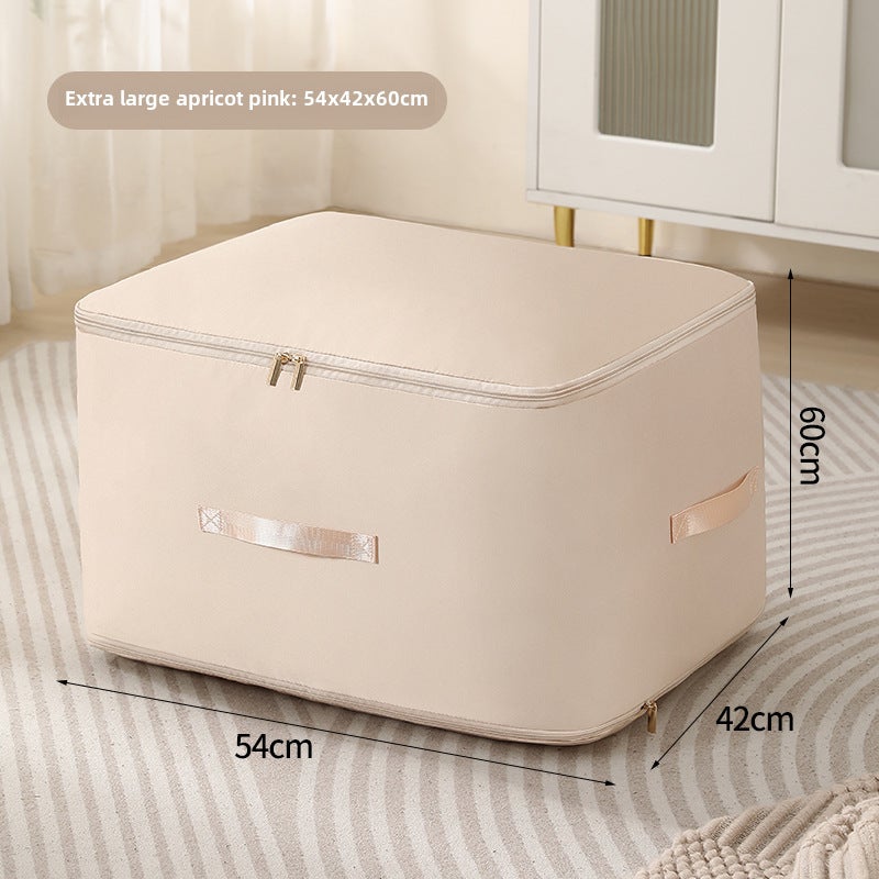 New Cotton Quilt Storage Bag Large Capacity Dustproof Moisture-Proof Apricot extra large (54*42*60)