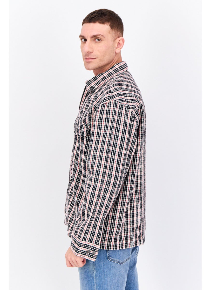 GANT Men Houndstooth Jacket Shirt, Black  - Image 2