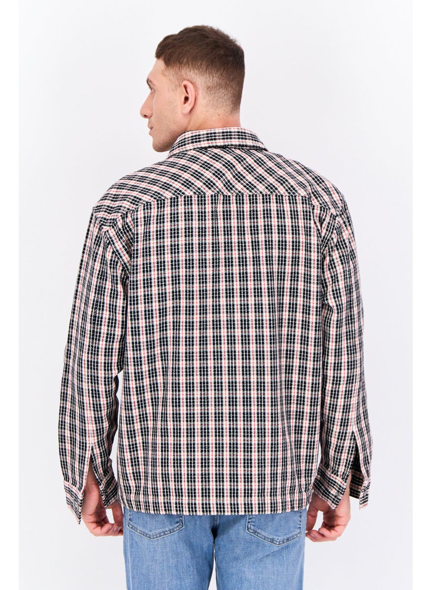 GANT Men Houndstooth Jacket Shirt, Black  - Image 4