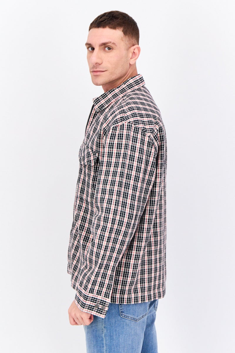 GANT Men Houndstooth Jacket Shirt, Black - Image 2