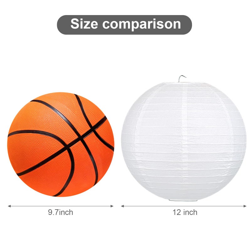 LIHAO 12 Inch White Round Paper Lanterns (10 Pack) - Image 2