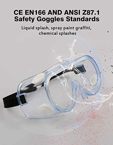 MELASA Safety Goggles ANSI Z87.1, Anti-Fog Protective Lab Goggles, Eye Protection Goggles, Adjustable,Lightweight - Image 3