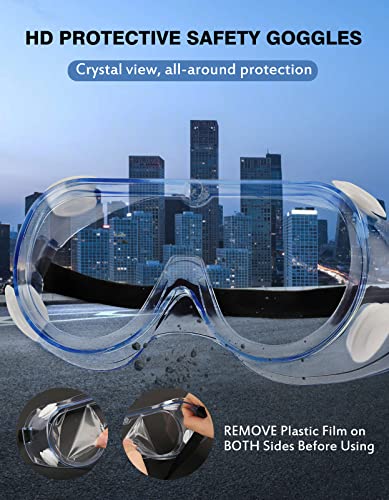 MELASA Safety Goggles ANSI Z87.1, Anti-Fog Protective Lab Goggles, Eye Protection Goggles, Adjustable,Lightweight - Image 4