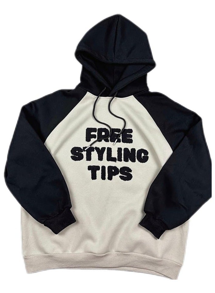 بونكا هوديس وبلوزات قطنية للسيدات من بونكا مع فرو داخلي طباعة الرسالة - Image 1