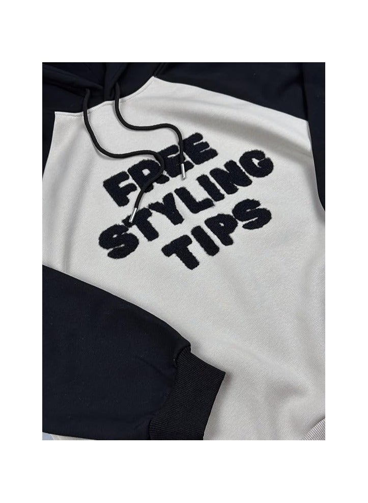 بونكا هوديس وبلوزات قطنية للسيدات من بونكا مع فرو داخلي طباعة الرسالة - Image 4