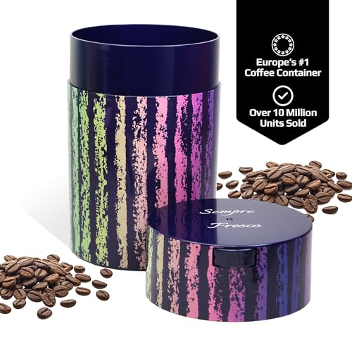 TIGHTPAC Coffeevac 1LB – Patented Airtight Container | Multi-use Vacuum Container Works as Smell Proof Containers for Ground Coffee and Coffee Bean Containers. Blue Rainbow - Image 2