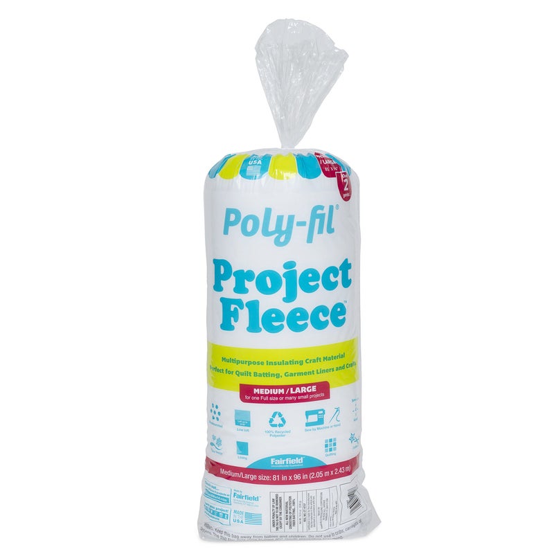 Fairfield Fairfield VFW81B PolyFil Project Fleece Polyester Batting 81 x 96 White 