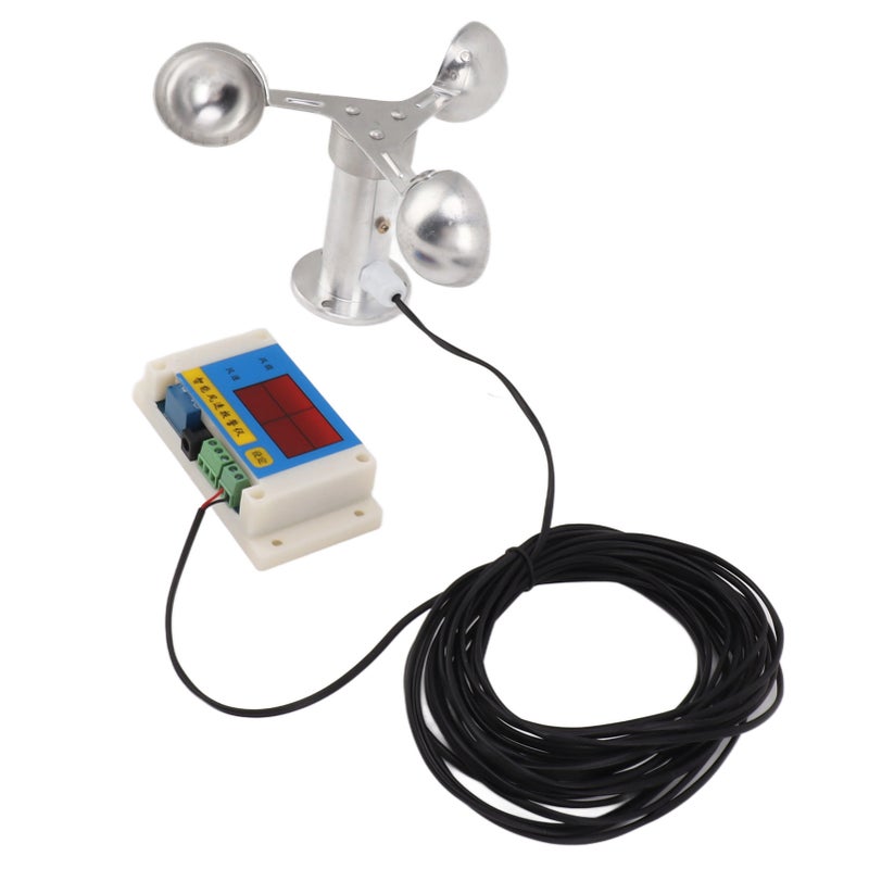 Tower Crane Anemometer: 3-Cup Type, 360° High Accuracy Measurement - Wide Measuring Range, Anti-Electromagnetic Interference, Power Failure Memory Function Wind Speed Alarm Device for Tower Crane Oper - Image 4