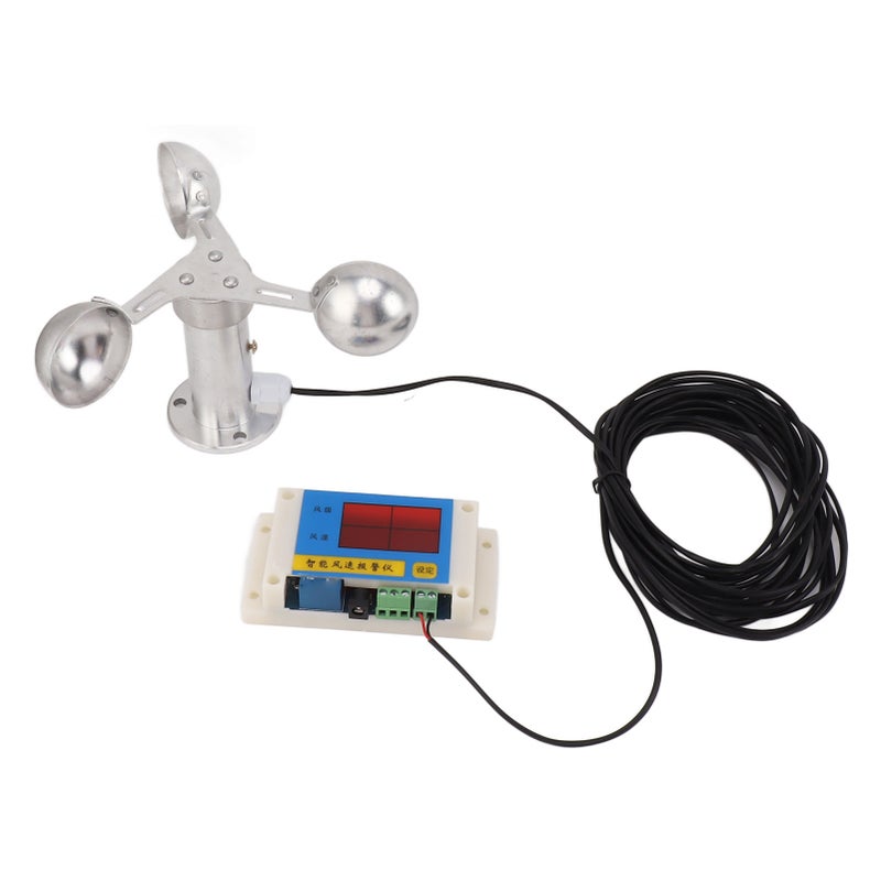 Tower Crane Anemometer: 3-Cup Type, 360° High Accuracy Measurement - Wide Measuring Range, Anti-Electromagnetic Interference, Power Failure Memory Function Wind Speed Alarm Device for Tower Crane Oper - Image 3