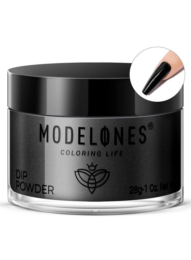 modelones Dip Powder Black Color Nail Dipping Powder French Nail Art Powder Pro Collection System For Starter Manicure Salon Diy At Home Odorfree Longlasting No Needed Nail Lamp Cured 1 Oz - Image 1