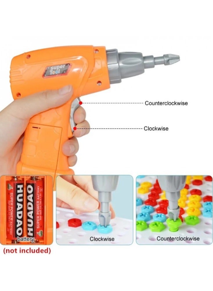 إسكدنيا مجموعة ألعاب الكتل البنائية تتكون من 151 قطعة مع مثقاب ومفك ومجموعة أدوات للثقب - Image 2