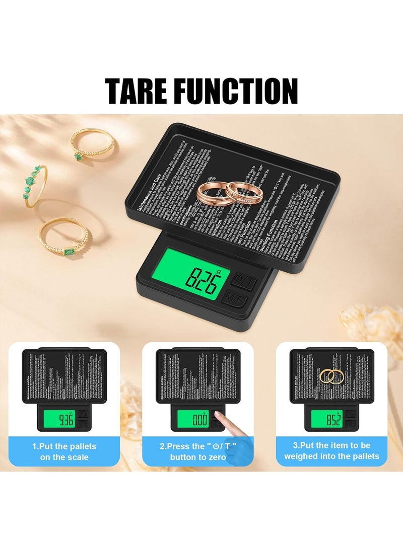 مقياس الجيب الرقمي مقياس إلكتروني رقمي عالي الدقة 1000 جرام/0.01 جرام، ميزان مجوهرات محمول متعدد الوظائف مع شاشة LCD بإضاءة خلفية، الفارغة وتحويل 7 وحدات، مناسب لمختبر مجوهرات القهوة في المطبخ (بما في ذلك الغطاء الواقي) - Image 4