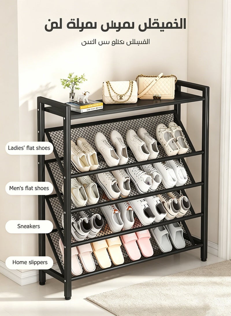 Joybos 5-Tier Metal Shoe Rack Organizer | Heavy Duty Space Saving Shoe Shelf | Entryway & Bedroom Storage Stand | Durable Freestanding Shoe Storage Rack for Home - Image 2