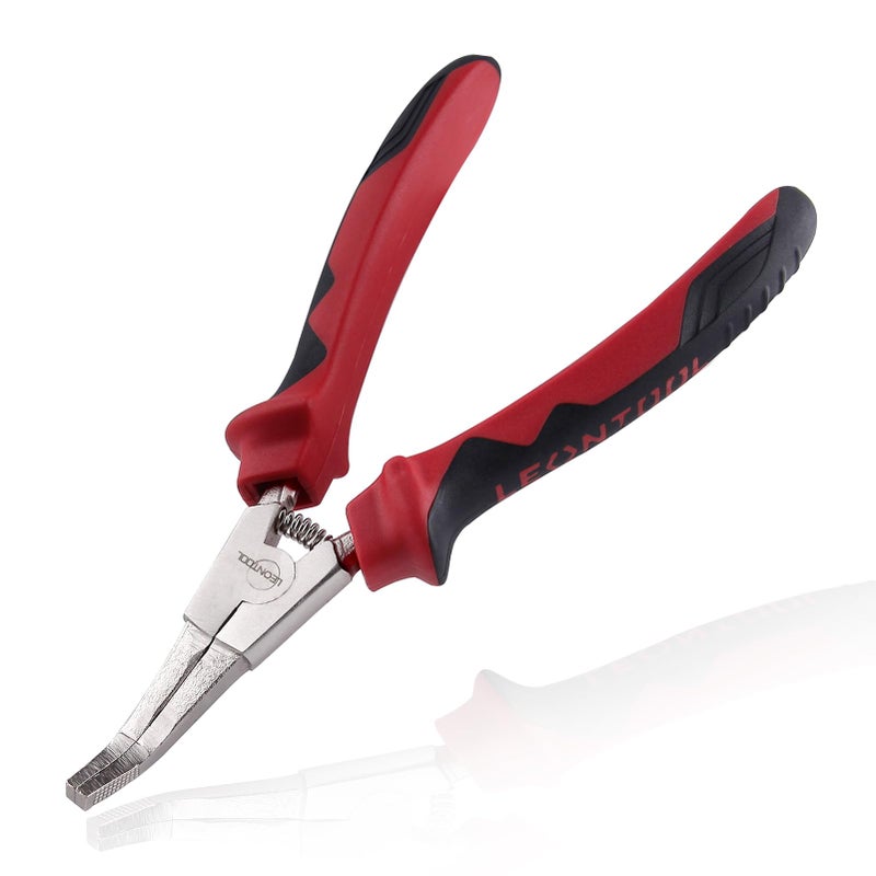 LEONTOOL 8 Inch Lock Ring Pliers Special Circlip Pliers with Angle Tip and Bent Nose for Transmission Transfer Cases