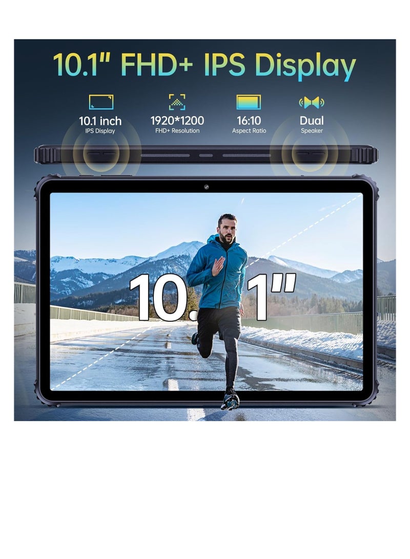 Cubot Kingkong TAB Android 13, Rugged Tablet 10.1'' FHD+ Display with 8GB RAM+256GB ROM,10600mAh Battery, 8MP+16MP Camera, Waterproof Tablet 4G Dual SIM+5G WiFi Robust Tablet - Image 2